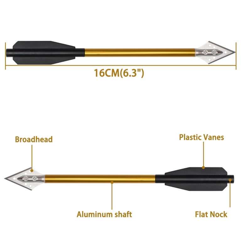 Aluminium Crossbow Bolts Arrows 6.5 Steel Broadhead Tips Hunting Arrows  for 50-80lbs Mini Crossbow Archery Pistol - Fishing Hunting Target Practice  (Pack of 3) 