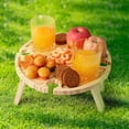 thumbnail image 1 of Wooden Outdoor Folding Picnic Table with Holder 2 in 1 Wine Glass Rack, 1 of 7