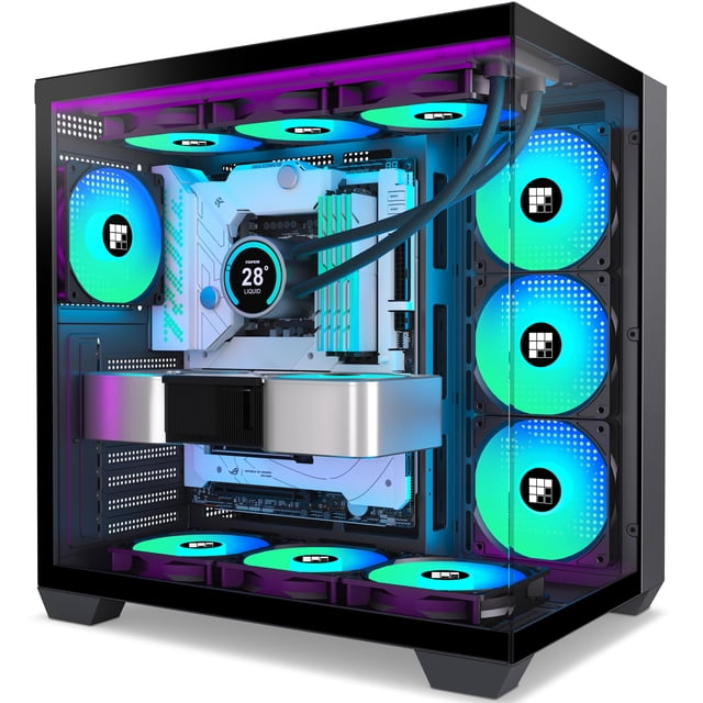 Funda para PC FOIFKIN F600 con ventilador ARGB ATX Mid-Tower tipo C de 7 PWM