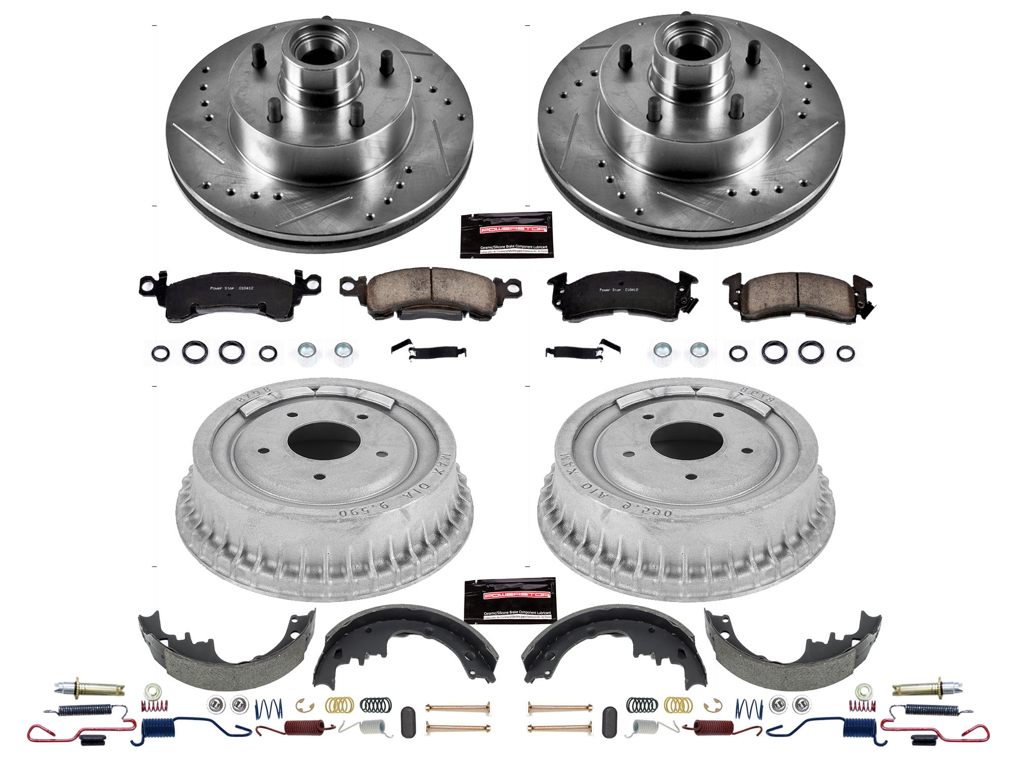 PowerStop Front and Rear Z23 Evolution Sport Brake Pad Rotor Drum and Shoe Kit Fits: BUICK CHEVROLET GMC PONTIAC Select Models K15023DK