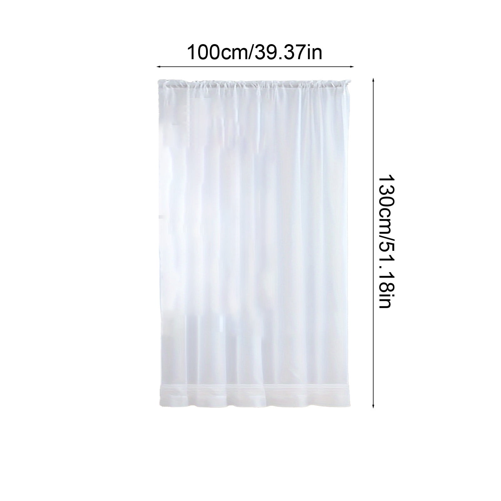 Basic Rod Pocket Sheer Voile Window Curtain Panels, Single-Panel, Kitchen Bedroom Children Living Room Yard (White)