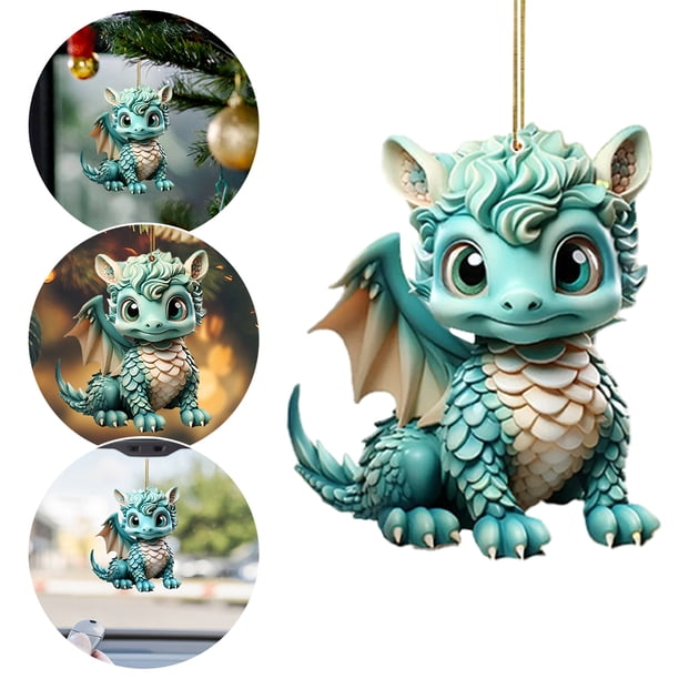 Decoraciones Navideñas Dragón Dibujos Animados Acrílico para Fiesta Navidad (3)