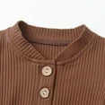 thumbnail image 4 of Newborn Baby Boy Clothes Ribbed Knitted Cotton Short Sleeve Romper +Pants Solid Color Summer Outfits Brown 3-6 Months, 4 of 6