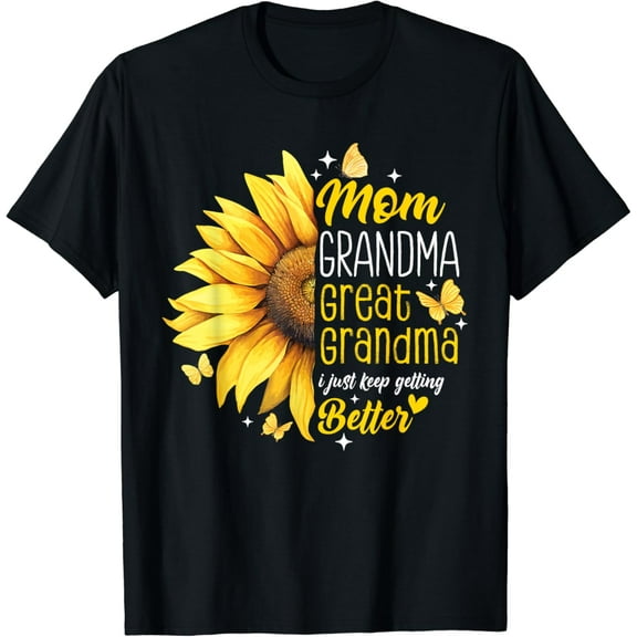 Mom Grandma Great Grandma Sunflower Mother'S Gift 2024 Women T-Shirt Unisex S-5XL Hot Trending Shirt, Vintage Birthday Gift