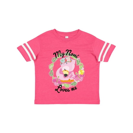 

Inktastic Baby Flamingo My Noni Loves Me with Flower Wreath Gift Toddler Boy or Toddler Girl T-Shirt