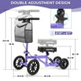 thumbnail image 5 of COSYWILL All Terrain Knee Scooter,Knee Walker Scooter for Foot Injuries,Adults Roller Scooter for with 10“ TPU Wheel,Compact Crutches Alternative,Purple, 5 of 9