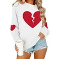 thumbnail image 4 of Valentines Day Long Sleeve Shirts for Women Cute Love Heart Print Graphic Crewneck Pullover Tops Holiday Outfits Sweatshirts, 4 of 9