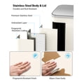 thumbnail image 4 of Dual Compartment Kitchen Trash Can, 2 x 10.5 Gallon Stainless Steel Garbage & Recycling Bin Combo for Kitchen, Soft Close Lids, Odor Proof, Hands Free, 4 of 8