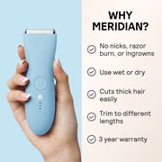 Meridian Trimmer Original Bikini & Body Hair Grooming Shaver, USB Rechargeable Electric Shaver for Women & Men, Sky