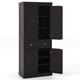 thumbnail image 4 of Costway Armario Despensa de 4 Puertas de 183 cm, Armario Alto Despensa de Cocina con Cajón y Estantes Ajustables, Aparador Independiente para Comedor, Sala de Estar, Pasillo, Negro/Marrón/Gris/Blanco, 4 of 7