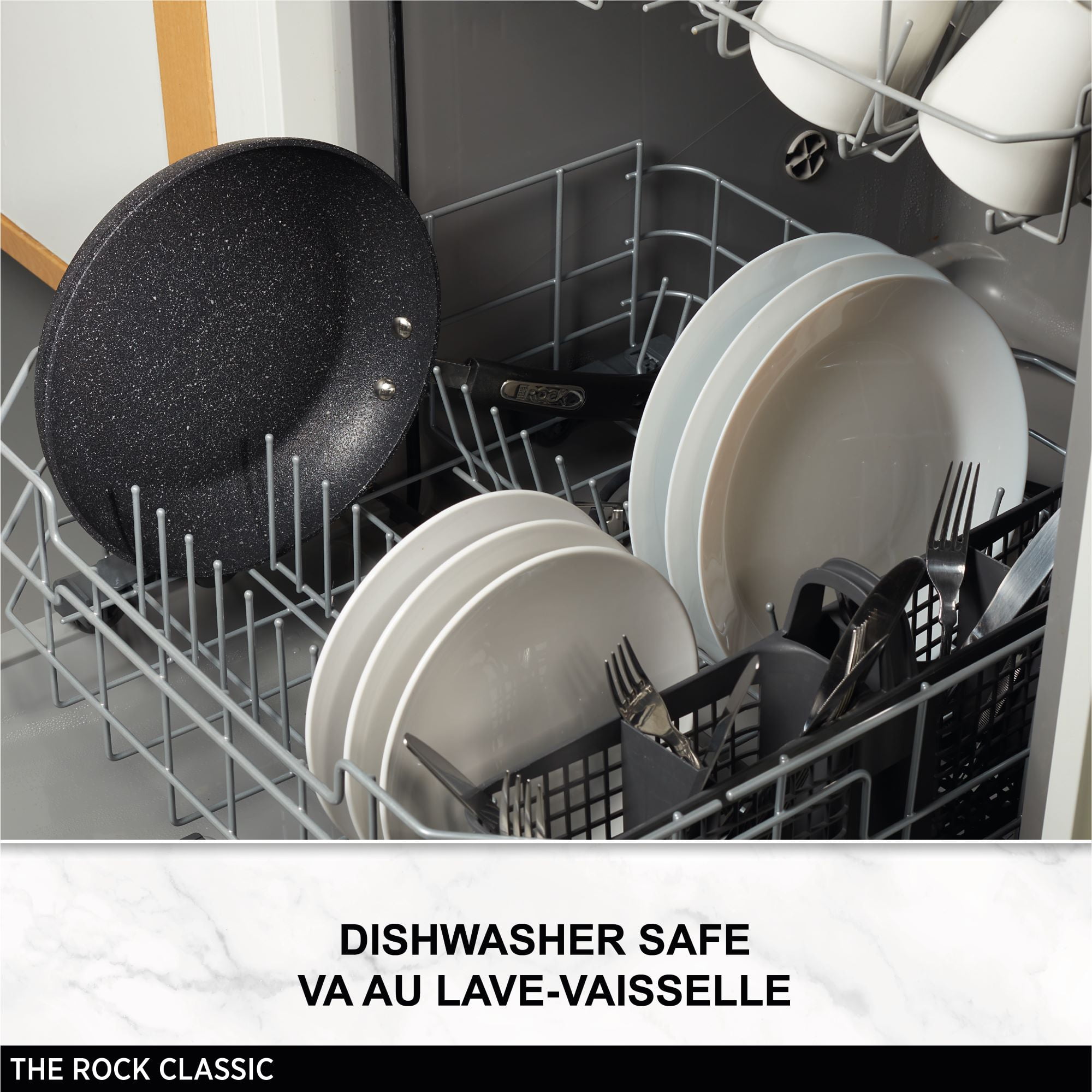 Starfrit The Rock 12" (30cm) Non-Stick Fry Pan - Durable Forged Aluminum - Oven Safe - PFOA Free - Easy to Clean - Black, Non-Stick Fry Pan