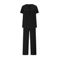 thumbnail image 6 of Women's Casual V Neck Trousers Suit Set Comfortable Wear For Daily Outfits Vacation Outfits Versatile Stretch Pants Outfit For Spring Summer Fall Graduation Outfits for Juniors Womens Dressy Rompers, 6 of 6