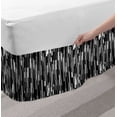 thumbnail image 2 of Black and White Bed Skirt, Barcode Pattern Abstraction Vertical Stripes in Grayscale Colors, Elastic Bedskirt Dust Ruffle Wrap Around for Bedding Decor, 4 Sizes, Black Grey White, by Ambesonne, 2 of 2