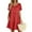 Red, variant on Spring Summer Dresses for Women Short Sleeve Flowy Swing Dress Cute Casual Solid Color Crewneck Mini Short Tunic Dress Light Gray 2XL