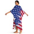 thumbnail image 2 of Xoenoiee American Flag Print Plus Size Kaftan Dresses for Women Loose Batwing Sleeve Bathing Suit 4th of July Summer Caftan Cover Up Lightweight Loungewear, 2 of 7
