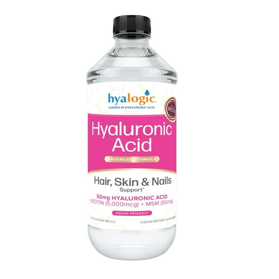 Hyalogic Hyaluronic Acid, Advanced Formula, Hair, Skin & Nails Support, 12 fl oz (354.88 ml)