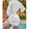 thumbnail image 2 of Womens Bathing Suit Cover Ups Bikini Swimsuit Coverup Drawstring Beach Dress Shirt, 2 of 10
