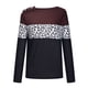 thumbnail image 5 of Puntoco mujeres manga larga hombro fuera del hombro correa cruzada Plaid Color bloque tops blusa túnica tops Puntoco Puntoco-5426, 5 of 6