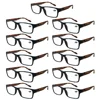 11 Packs Unisex Square Frame Blue Light Blocking Computer Reading Glasses Readers for Men Women +2.50
