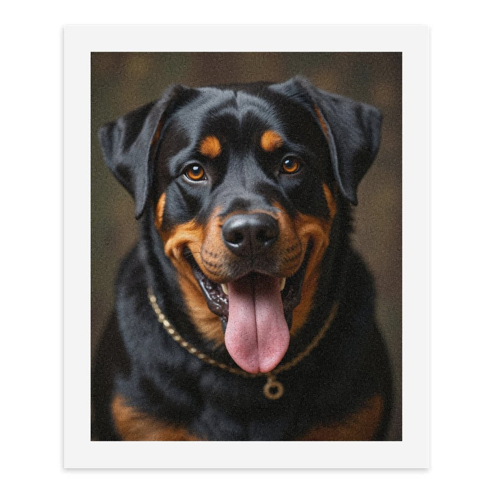 Paint by Numbers Kit for Adults, Happy Rottweiler Portrait Calm Paint by Numbers, Easy Paint by Numbers Kit for Adults Beginner, DIY Adult Paint by Number Kits on Canvas, Home Decor