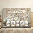 thumbnail image 6 of Floral Farmhouse Wall Art Canvas Encouraging Bible Verse On Marson Jars and Butterfly Print Wall Decor It''s Okay Inspirational Quotes Picture Framed Artwork for Bedroom Bathroom Decor 12x16 In, 6 of 6