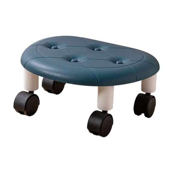 Low Rolling Stool with Padded Seat on Wheels for Home Cleaning, Workspaces, and Easy Mobility