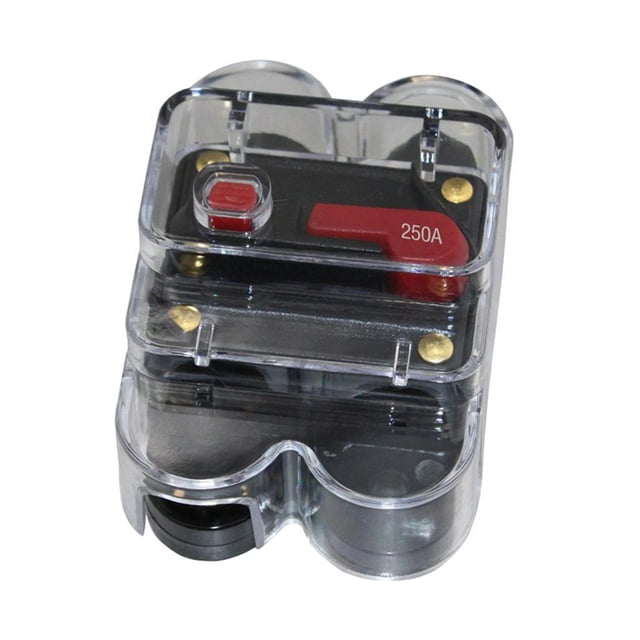 maskred Car Auto Audio Radio In Line Breaker Circuit Fuse For DC 12V Black 250A 1Set