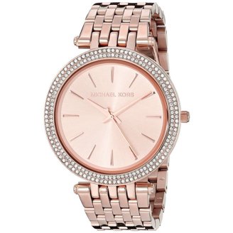 Michael Kors Oversized Pavé Logo Rose Gold-Tone Watch 