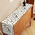 thumbnail image 4 of Linen Musical Notes Table Runner Music Event Birthday Party Wedding Decoration Farmhouse Home Dining Room Kitchen Table Decor (13.8" x 71"), 4 of 5