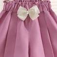 thumbnail image 4 of LIJCC Girls Ruffled Casual Shorts Summer Loose Casual Elastic Waist Wide Leg Bow Versatile Shorts, 4 of 7