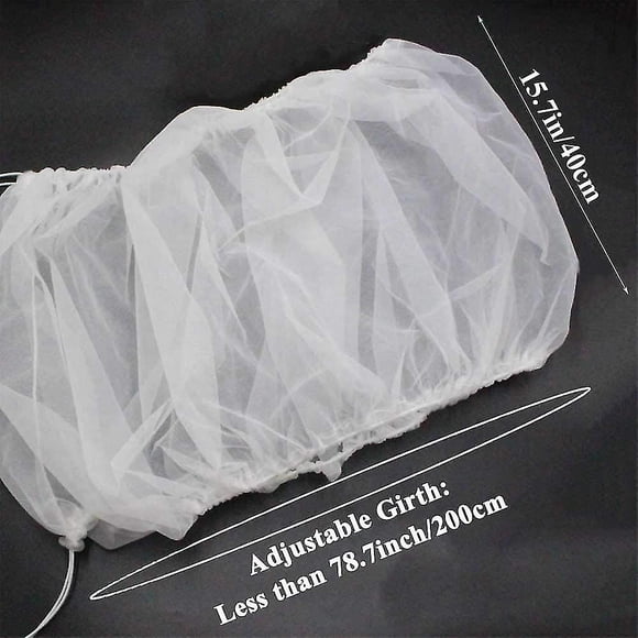 Universal Birdcage Cover Seed Catcher Mesh Parrot Cage Skirt- White (not Include Birdcage)