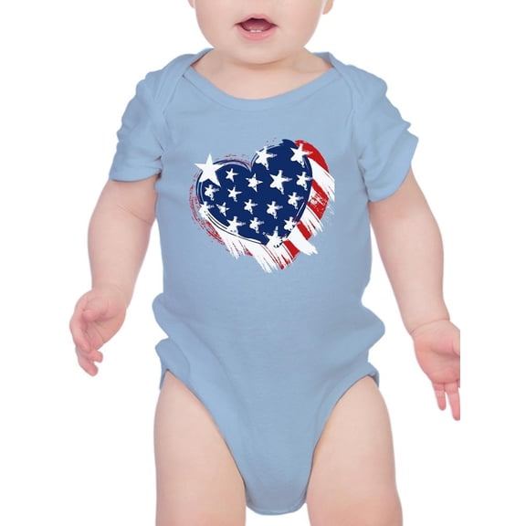 American Heart 4Th Of July Bodysuit Infant -Image by Shutterstock, Newborn