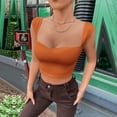 thumbnail image 4 of Camiseta Sin Mangas Summer Crop Top Ins Sexy Ultra Short Lady Vest Mujer Color sólido (Naranja S) Ygjytge para Mujer Naranja T S, 4 of 7