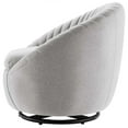 thumbnail image 4 of ArmTufted Chair Swivel Accent Tufted Chair, Black Grey Gray, Fabric, Modern Contemporary, Living Lounge Cafe Room Hotel Lobby Hospitality, 4 of 7