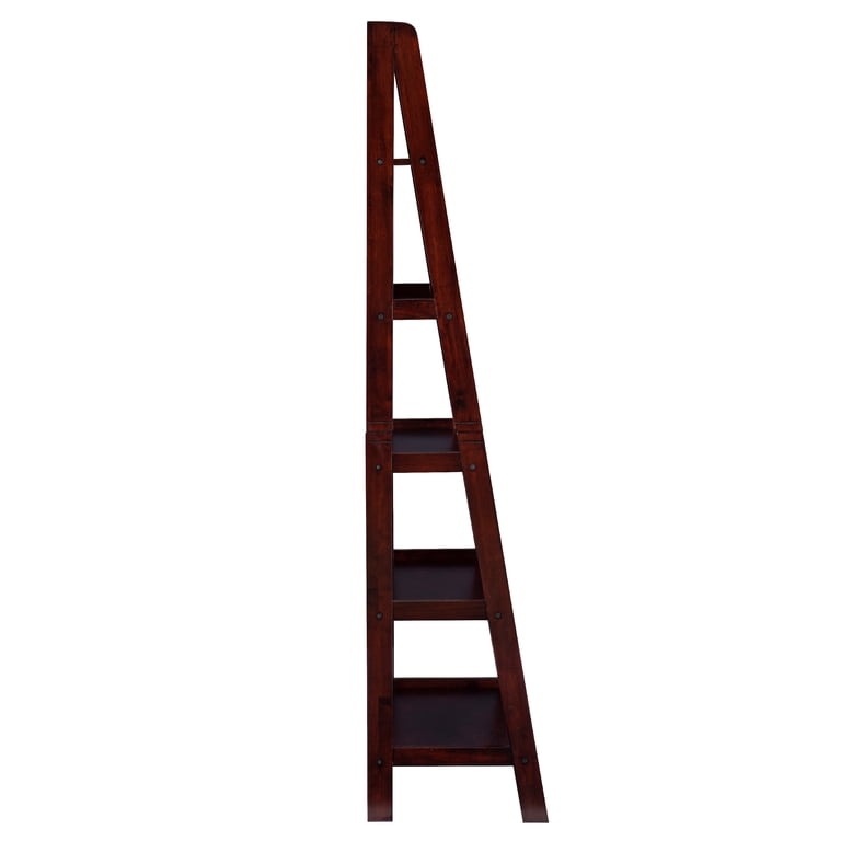 Linon Edson 5-Shelf Ladder Bookcase, 72 Inches, Espresso photo 6
