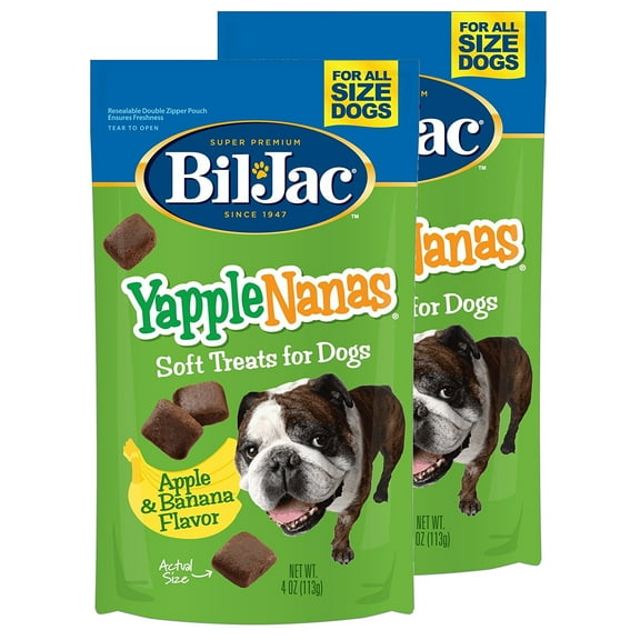 Bil-Jac Yapple-Nanas Dog Treats 4 oz, 2 Pack