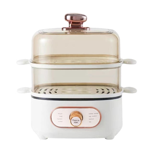 hengtong Electric Steamer Stackable Steam Cooker Two Tier Vegetable Seafood Steamer Automatic Baking Pot Knob Controlled Tray Suitable for home kitchen family gatherings versatile cooking
