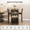 thumbnail image 4 of Bar Table and Chairs Set for 2, Pub Table and Chairs Set, 3 Piece Table Set with Three Tier Storage Shelf for Living Room, Dining Room, Small Apt, 4 of 7