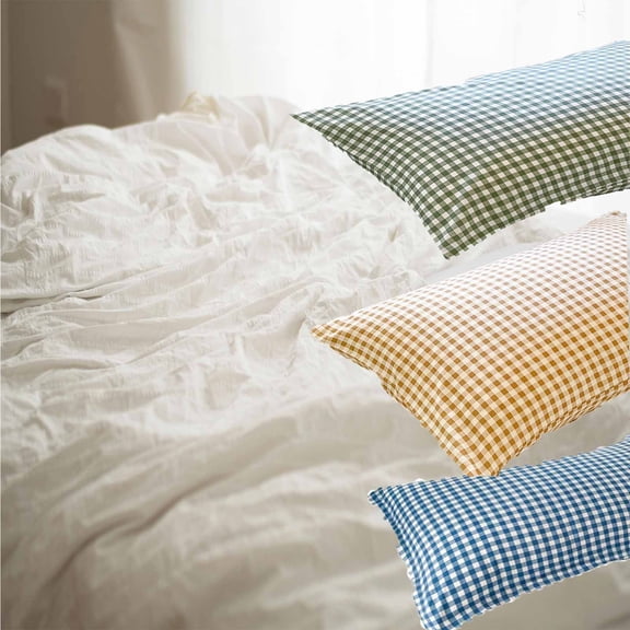 AZXY 2-Pack Plaid Pillowcases, Polyester Pillow Case, Soft Breathable Sweat-Wicking, Shrink, Fade Resistant, Stylish Versatile Bedding for Student Dormitory & Household Use, 20"x30", Brown