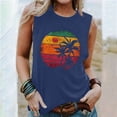 thumbnail image 2 of IROINNID Women's Sleeveless Casual Tops Round-Neck Pullover Retro Printing Vest On Sale, 2 of 2