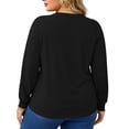thumbnail image 6 of LEKWK Plus Size Tops for Women Long Sleeve Crew Neck Henley Shirts Fall Winter Relaxed Fit Workout Tops Gym Running Activewear,Size L-5XL, 6 of 6