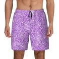 thumbnail image 3 of Uemuo Lilac Glittering Pattern Mens Swim Trunks Quick Dry Board Shorts with Mesh Lining, Stretch Beach Shorts Quick Dry No-Chafing Board Shorts-X-Large, 3 of 9