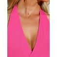 thumbnail image 5 of DARING DIVA Skater Ruffle Backless Slim Fit Short Mini Dress XS Hot Pink, 5 of 6