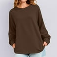 thumbnail image 6 of Cotton Sweatshirt for Womens Ultra Soft Textured Athletic Stretch Pullover Sweater Blouses Crew Neck Tops Long Sleeve Blouse Comfort Casual Sweaters with Thumb Hole, 6 of 6