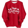 thumbnail image 1 of Sudadera sin capucha para niñas, cuello redondo, sudadera extragrande, estampado de San Valentín, manga larga, para niñas de 1 a 15 años, 1 of 8