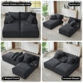 thumbnail image 5 of Aukfa Oversized Double Chaise Lounge Modular Boneless Couch for Living Room, 2 Cup Holders, 4 Pillows, Corduroy, Dark Gray, 5 of 9