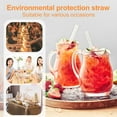 thumbnail image 6 of 6 -Pack Reusable Hard Plastic Clear Straws, with Cleaning Brush - for 20/30/40 oz Tumbler Straws, 6 of 8