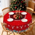 thumbnail image 3 of Winter Christmas Reindeer Gift Box Round Tablecloth,60 Inch,Washable Decorative Table Cover for Winter Gathering, 3 of 6