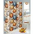 thumbnail image 4 of Fall Shower Curtain Orange Blue Pumpkin Bathroom Curtains with Hooks, Waterproof Fabric Berry Maple Leaf Thanksgiving Bath Shower Curtains Set for Bathroom Bathtubs Decor 36x72 Inch, 4 of 7