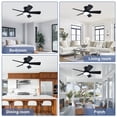 thumbnail image 3 of 35-Inch Low Profile Ceiling Fan with Light - Dimmable LED, 6-Speed and 3 CCT, Quiet DC Motor, Remote Control, 5 Black Blades for Indoor/Outdoor, 3 of 8